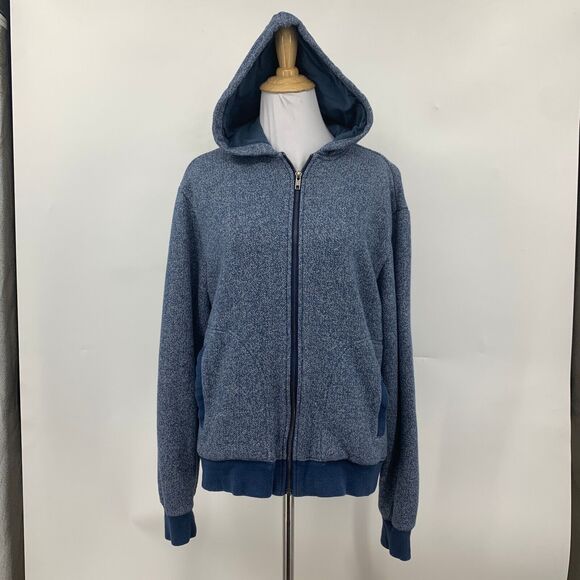 Adriano Goldschmied AG Hoodie Sweater Womens S Small Full Zip Fleece Rib Trim - Picture 2 of 13